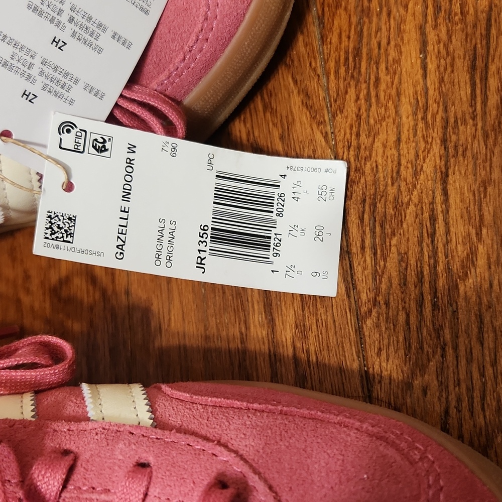 adidas Pink Suede Gazelle Women's Sneakers with White Stripes - Picture 4 of 7